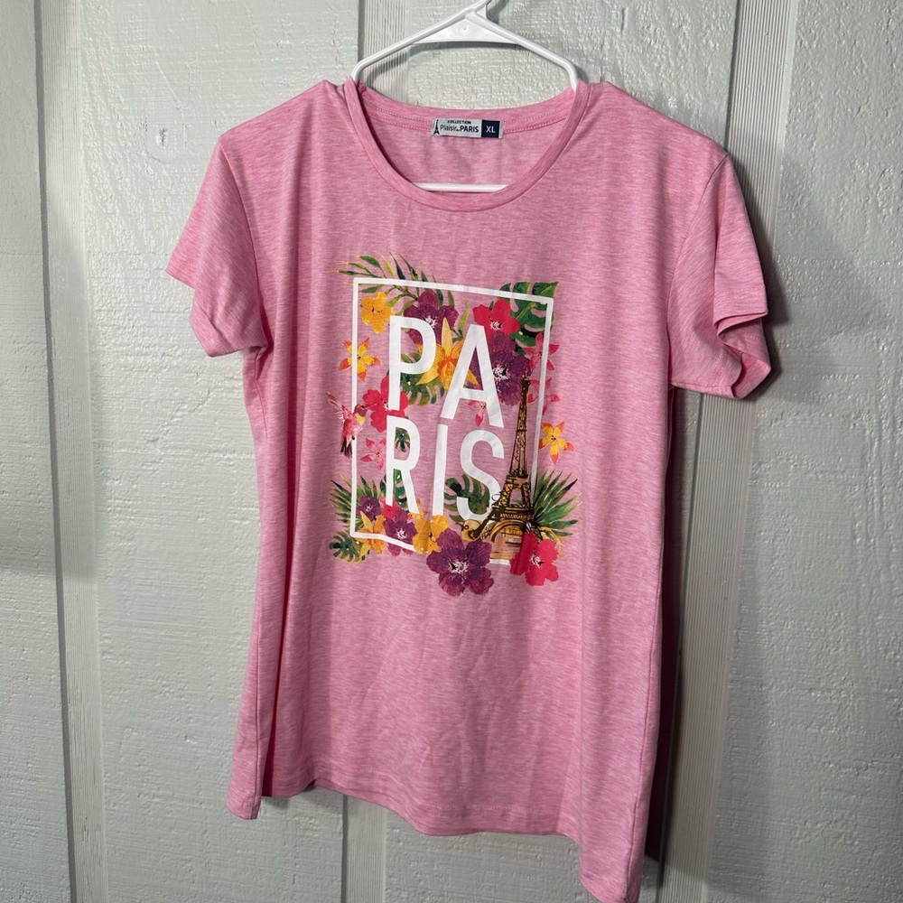 Pink Women’s Paris Tshirt Size XL EUC